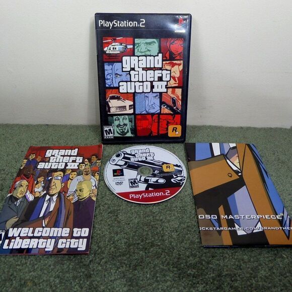 Grand Theft Auto 3 for the Playstation 2 Complete in box Tested and Working Blac - Picture 1 of 2